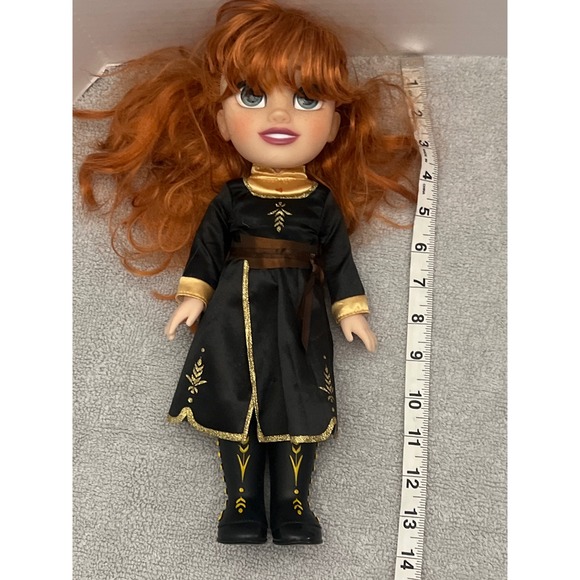 Disney Frozen 2 Anna Queen of Arendelle Doll 14 Inch Red Hair Black Gold Dress - Picture 3 of 4